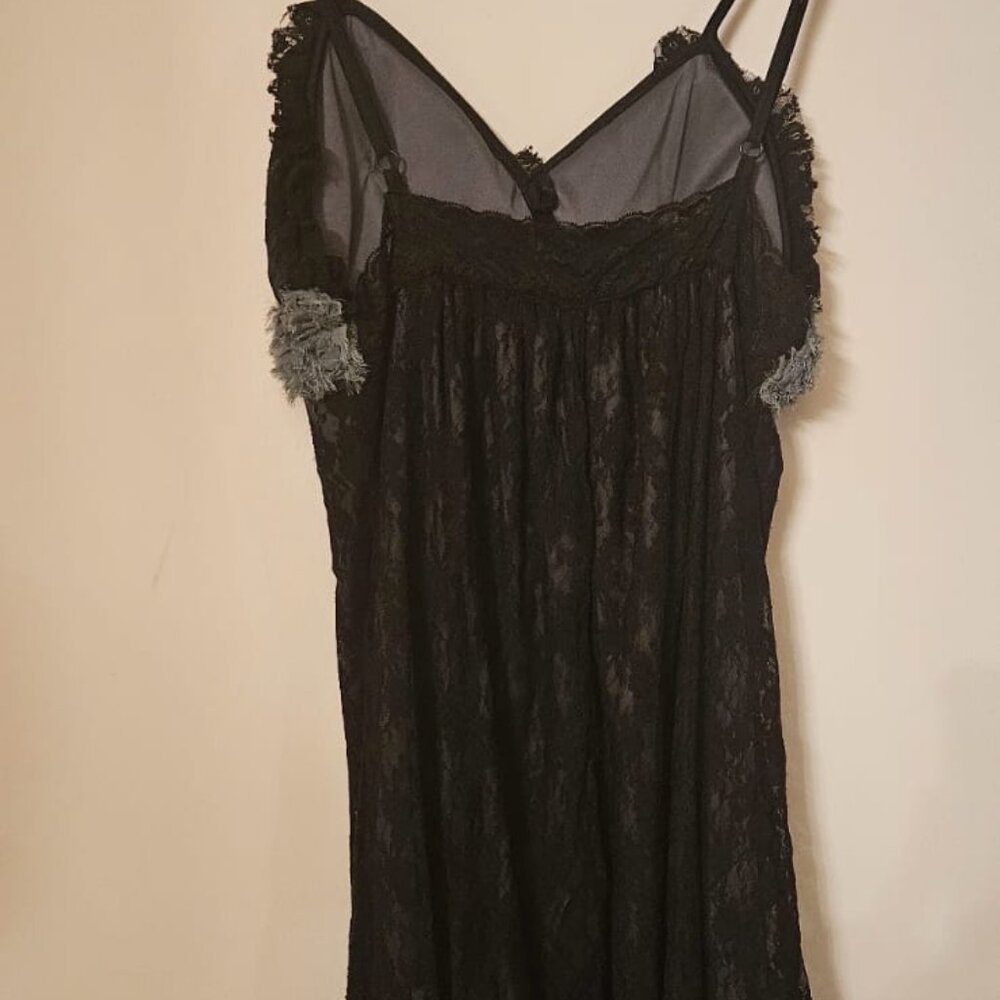 M Black Strappy Lace Dress